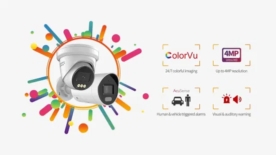 Todas las cámaras CCTV de Hikvision Cámara espía de vídeo en red de seguridad mini domo tipo bala fija Colorvu de 2 MP